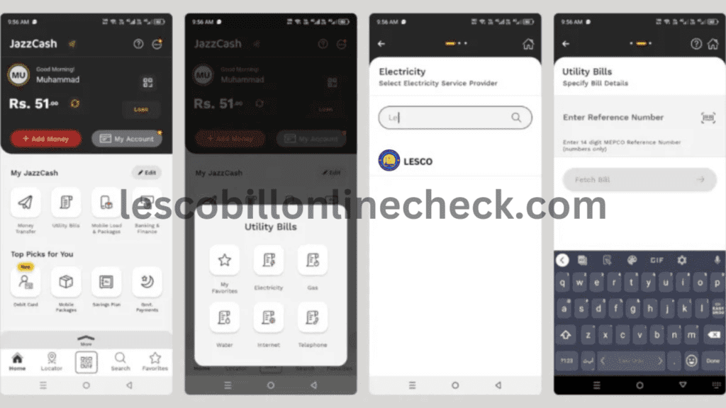 Pay LESCO electricity bill online using JazzCash mobile app – 2025