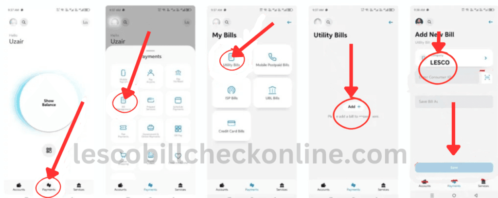 LESCO bill payment through UBL Digital Banking app – quick and secure method