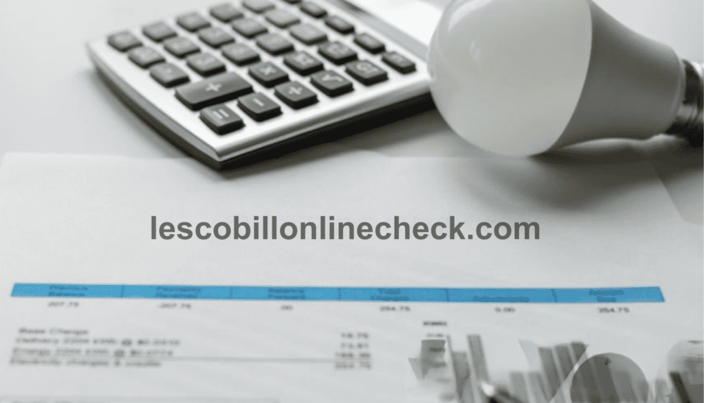 Screenshot of LESCO bill calculation form showing total charges