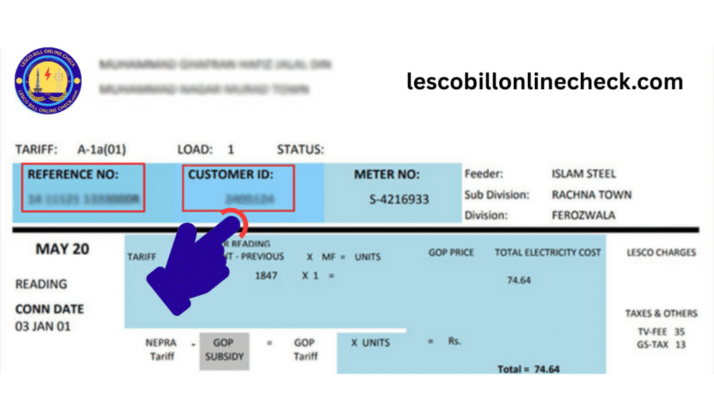 User checking LESCO electricity bill online using 11-digit Consumer ID